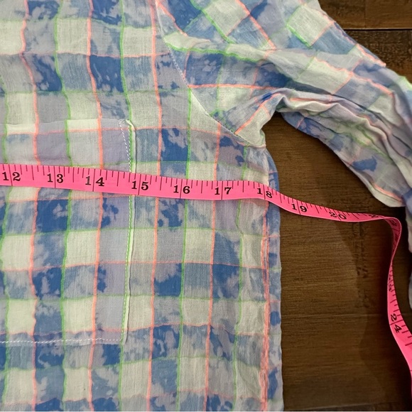 Pilcro Anthropologie Blue Tie Dye Buttondown Shirt X-Small XS - Picture 8 of 10
